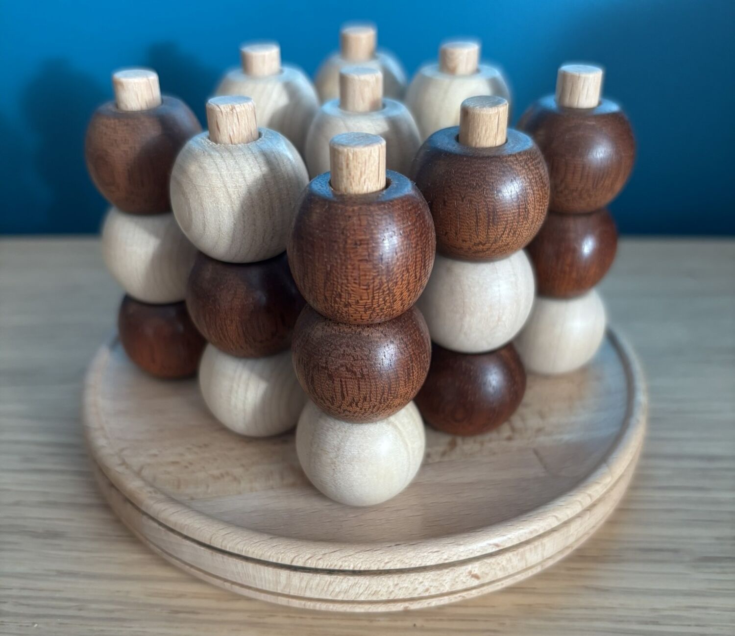 Top view of wooden bowl highlighting rim craftsmanship