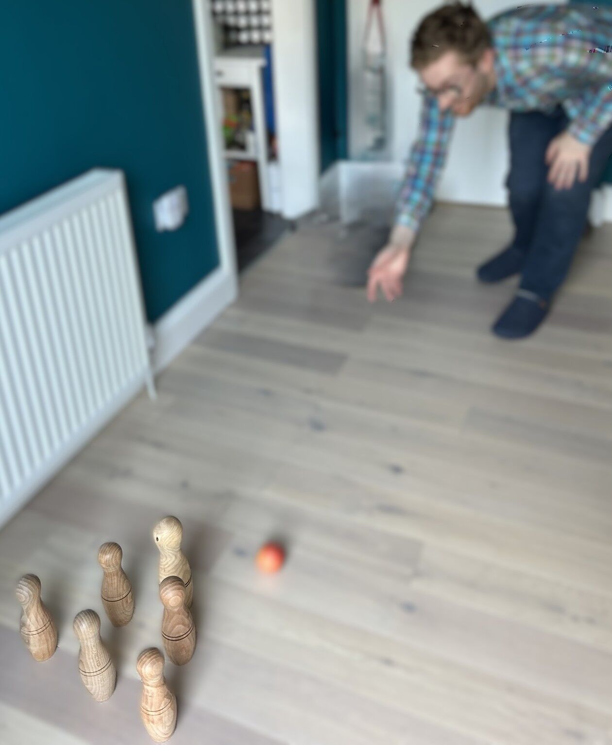 Professional craftsman using wood lathe