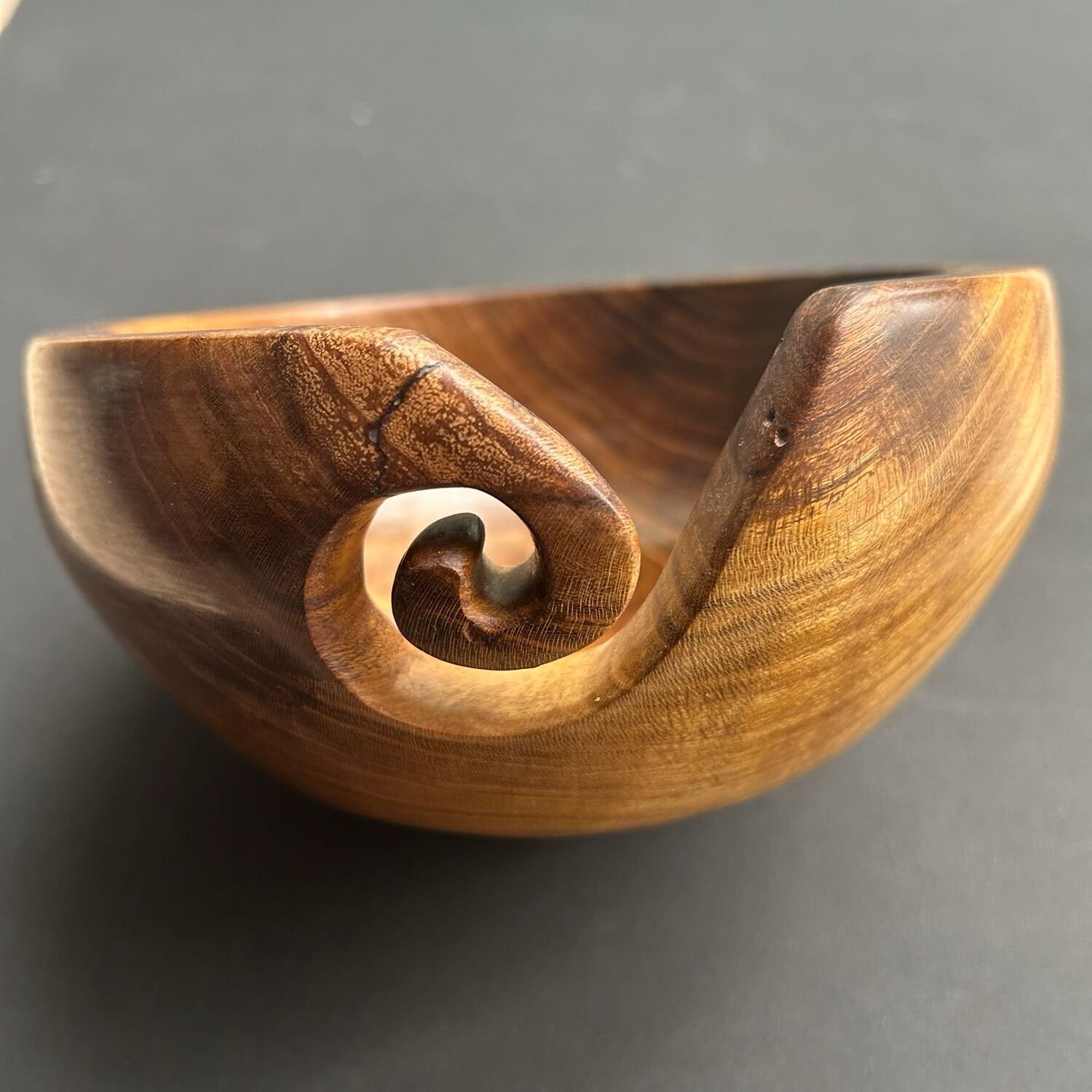 Professional craftsman using wood lathe