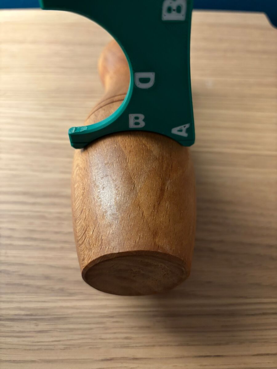 Close-up of handmade wooden bowl showcasing grain detail